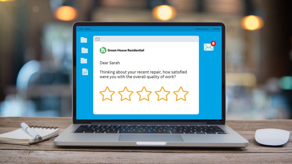 Question in Email on Laptop in Cafe